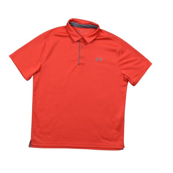 Under Armour Red Polo Shirt XL Polyester Loose Golf Short Sleeve - Picture 1 of 7